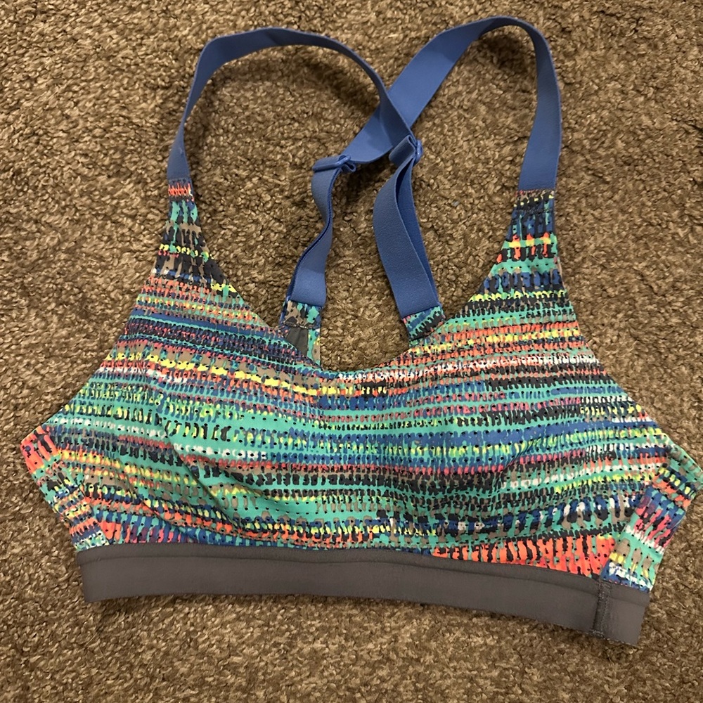 Multicolor Striped Sports Bra